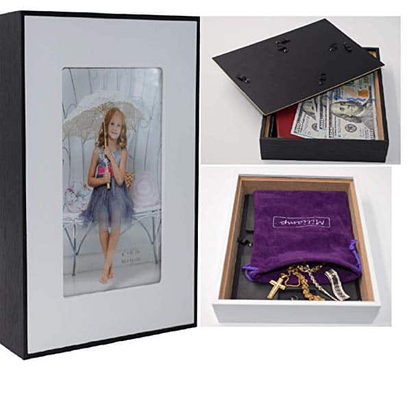 Picture frame diversion safe with locked compartment